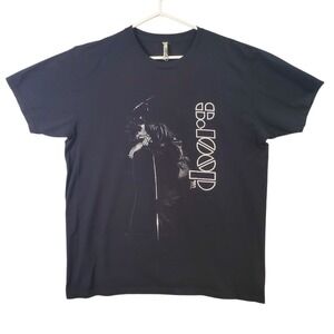 The Doors Jim Morrison Graphic T-Shirt Mens Black Short Sleeve Rock Band Tee L